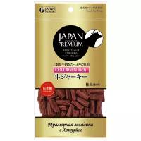 Японская мраморная говядина Japan Premium Pet в виде толстых колбасок салями с коллагеном. Серия Japan Gold