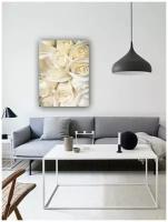 Картина интерьерная на холсте 60х80 см/ Розы белые