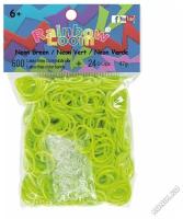 Резинки для плетения браслетов Rainbow Loom Неон Зеленый, Neon Green (B0019)