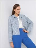 Пиджак Gerry Weber, укороченный, силуэт прямой, размер XL, голубой
