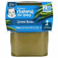Gerber, Natural for Baby, 2nd Foods, зеленая фасоль, 2 пакетика по 113 г (4 унции)