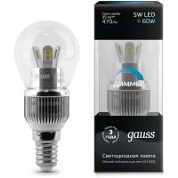 Лампа светодиодная gauss HA105201205-D, E14, G45, 5 Вт, 4100 К