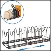 Органайзер стойка для сковородок, кастрюль, крышек 7 предметов раздвижной. Подставка-держатель