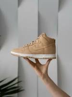 Кроссовки NIKE Dunk High Premium, размер 9 US (39.5 RU), коричневый, белый