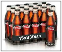 Coca-Cola ZERO, 15 шт 0.33 л, стекло / Кока-Кола Зеро 15 шт 0,33 л, без сахара