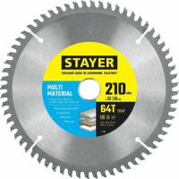 STAYER Multi Material, 210 х 32/30 мм, 64Т, супер чистый рез, пильный диск по алюминию (3685-210-32-64)