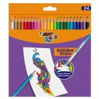 BIC Карандаши Evolution illusion с ластиком 24 цвета (987869)