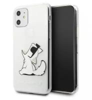 Чехол Karl Lagerfeld Fun Choupette Sunglasses Hard Gradient для iPhone 11, прозрачный