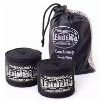 Бинты боксерские leaders semi elastic 3.5m черные