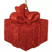 Новогоднее подвесное украшение Подарок в красном из полипропилена / 0,2х8х8,5см арт.89103
