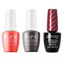 Гель-лак OPI GELCOLOR, Комплект 3 цвета. (1. Living On The Bula-vard! 2. In My Santa Suit 3. Krona-logical Order GC) Объем 15 мл