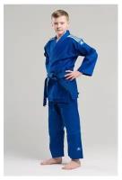 Кимоно для дзюдо adidas, размер 140, синий, белый