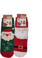 Женские носки Фенна средние, фантазийные, на Новый год, размер 36-41, зеленый, красный