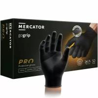 Перчатки особо прочные нитриловые размер L Меркатор/Mercator GoGrip, защитные чёрные 25 пар