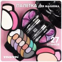 Набор детской декор. косметики Bondibon Eva Moda, BOX 16,5х12,5х4,5 см; тени для век-17шт.(12,48г)