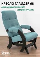 Кресло-качалка с мятниковым механизм Glider 68 в ткани Микровелюр, цвет темно - голубой