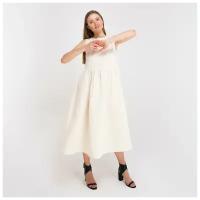 Платье летнее женское MINAKU: Cotton collection, цвет молочный, размер 48