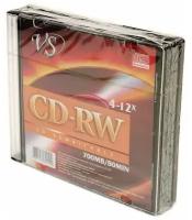 Диск CD-RW VS 700 Mb, 12x, Slim Case (5), (5/200)