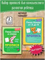 Прописи для подготовки к школе. Пишу красиво печатные и прописные буквы. Комплект из 2 шт