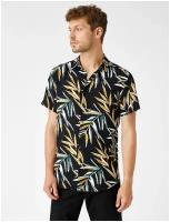 Рубашка с коротким рукавом KOTON MEN, 1YAM64215OW, цвет: BLACK DESIGN, размер: M