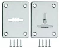Декоративная накладка (хром) на сувальдный замок сталь (1пара)