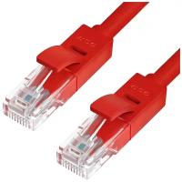 GCR Патч-корд прямой 7.5m UTP кат.5e, красный, 24 AWG, литой, ethernet high speed 1 Гбит/с, RJ45, T568B