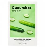 Missha Airy Fit Sheet Mask Cucumber увлажняющая и тонизирующая тканевая маска с экстрактом огурца, 19 г