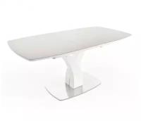 EVITAmeb Стол обеденный Нотр-Дам серый нога белая / стол кухонный / стол на кухню / стол раздвижной / стол раскладной / стол стеклянный