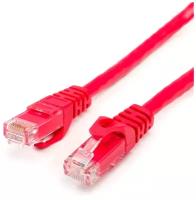 Патч-корд ATCOM (AT9219) UTP 0,5 m, литой, RJ45, Cat.6, Atcom красный