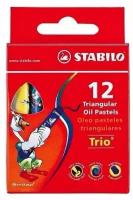 Пастель масляная STABILO Trio 12 цветов, трехгранная