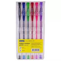 Ручки для школы гелевые цветные / Набор ручек для девочек 6 цветов, комплект для рисования OfficeSpace с шестигранным пластиковым корпусом, 1 мм / школьные принадлежности и канцтовары