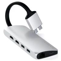 USB-концентратор Satechi Dual Multimedia Adapter (ST-TCDMMA), разъемов: 3, Silver