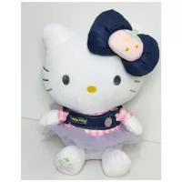 Мягкая игрушка кошечка Китти, плюшевая кукла в сарафане джинс, кошка,30 см