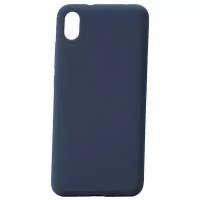 Чехол на Xiaomi Redmi 7A Kruche Silicone Plain Midnight blue, противоударный пластиковый кейс, защитный силиконовый бампер, софттач накладка однотонная