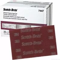 Абразивный лист 3M Scotch-Brite 7447+ бордовый AVF, P360, 158ммХ224мм, 10 шт