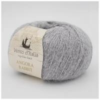 Пряжа Vento d'Italia Angora Rabbit (Ангора Кролик) 11 серый меланж 70% пух ангорского кролика, 30% нейлон 50г 350м 5шт