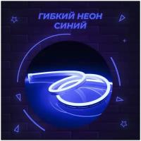 Светодиодная лента синяя, 5м, 12В, IP68, 120 LED/m+блок питания 220В