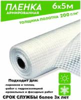 Полотно/тент/чехол на теплицу из армированной пленки 200гр/кв. м. 6*5 м (30кв. м) /пленка парниковая / для теплиц п/э светостабилизированная (Загорск)