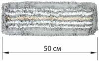 Насадка МОП плоская для швабры/держателя 50см, ТИП У/К, хлопок/мкфбр, серая, LAIMA EXPERT, 606630