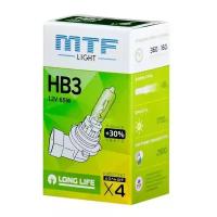 Лампа автомобильная галогенная MTF Light HS12B3 HB3 12V 65W Long Life x4 P20d