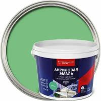 Ярославские краски Эмаль универсальная акриловая зеленая матовая, 2,5 кг О05199