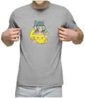 Мужская футболка «Девочка в Пикачу свитере»