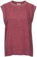 Блуза Deha, свободный силуэт, без рукава, без карманов, однотонная, размер S, бордовый