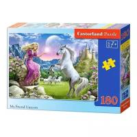 Пазл Castorland My Friend Unicorn (В-018024), 180 дет., 17.5х24.5х3.7 см, разноцветный