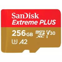 Карта памяти Sandisk Extreme Plus microSDXC 256GB + SD Adapter + Rescue Pro Deluxe 170MB/s A2 C10 V30 UHS-I U3