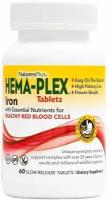 Витаминно-минеральный комплекс Natures Plus Hema-Plex Tablets, 60 таблеток (1323 мг) / Хелатное железо для иммунитета, гемоглобина, крови