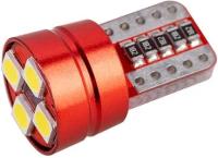 Автолампа диод T10 (W5W) 12V 4 SMD диодов без цоколя 1-конт Белая SKYWAY Салон, габариты