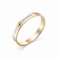 Кольцо обручальное Diamant online, красное золото, 585 проба, бриллиант, размер 19.5