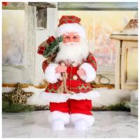 Фигурка Зимнее волшебство Дед Мороз Клетчатый колпак с подарками, 3555396, 28 см
