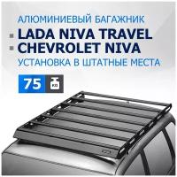 Багажник на крышу автомобиля Rival для Chevrolet Niva 2002-2020/Lada (ВАЗ) Niva Travel 2021-н. в, алюминий 6 мм, разборный, с крепежом, T.6004.1